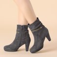 thumbnail image 2 of Botas Tobillo Cremallera Tacón Alto Media Pierna Gris 23cm, 2 of 7