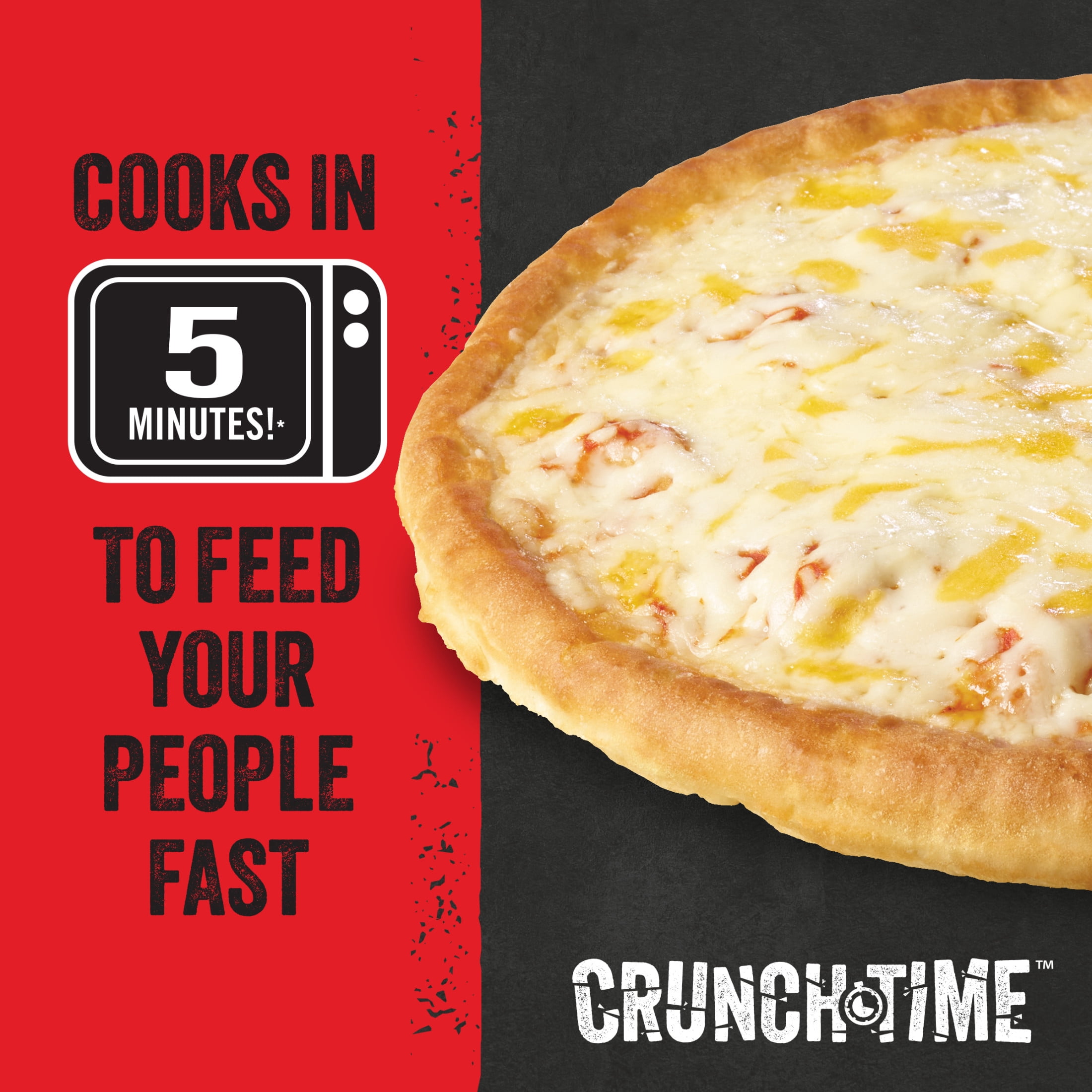 Red Baron Crunch Time Four Cheese Frozen Microwave Pizza, 14.9 oz