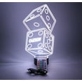 thumbnail image 5 of Games Role-Playing Chance Casino Dice Stack Craps Night Light Up LED Free Engraved Custom Name Personalized Desk Table Lamp Room Decor, With Remote, 16 Color Options, Dimmer, It's WOW, Great Gift, 5 of 10