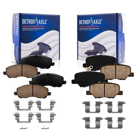 Detroit Axle - Brake Kit for 2014-2020 Mitsubishi Outlander 2016-2024 Outlander Sport, Front and Rear Ceramic Brake Pads w/ Hardware 2017 2018 2019 Replacement