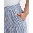 thumbnail image 4 of Time and Tru Women’s and Women's Plus Tiered Midi Skirt with Elastic Waistband, Sizes XS-4X, 4 of 5