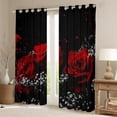 thumbnail image 2 of Manfei 3D Red Rose Black Out Curtains, Flower Floral Curtains Pack of 2 (42x63 Each), Romantic Couple Valentines Day Bedroom Curtains, Curtains and Drapes Room Decor, 2 of 6