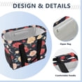 thumbnail image 4 of Large Hand-Held Storage Bag Kitchen Reusable Grocery Bags， Travel Tote Bags， Waterproof Tote，Laundry Bag，Beach Bag， Pool Bag Red Rose Cartoon, 4 of 8