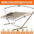 thumbnail image 6 of Castaway Living Beige & Black Stripe Large Quilted Hammock w/Patented KD Space Saving Stand & Detachable Pillow, 6 of 7