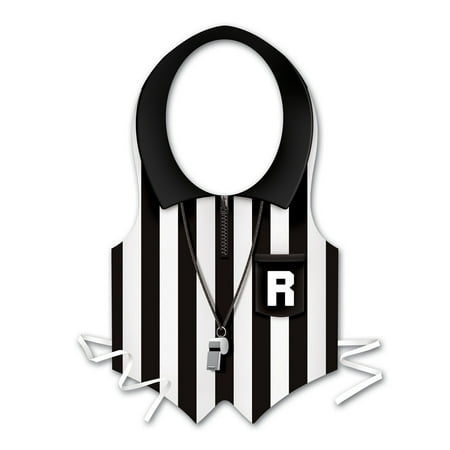 Club Pack of 24 Black and White Plastic Referee Vest Costume Accessories