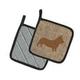 thumbnail image 2 of Carolines Treasures BB1069-BL-BN-PTHD Corgi Faux Burlap and Brown Pair of Pot Holders , 7.5HX7.5W, multicolor, 2 of 3