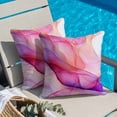 thumbnail image 4 of Marble Pink Purple Throw Pillow Cover Gradient Liquid Gold Foil Wavy Cotton Linen Cushion Cover Throw Pillow Case with Invisible Zipper for Couch Sofa Bed Chair Car 16x16 Inch, 4 of 13