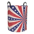 thumbnail image 2 of XMXY Round Laundry Basket Organizer, Patriotic Retro Burst Stars Waterproof Collapsible Dirty Clothes Basket Laundry Hamper, Small Size, 2 of 8