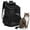 Black, variant on Critter Sitters Light Grey Pet Backpack for Small Dogs, Cats with Scratch Resistant Breathable Mesh Windows | Airline Carry-On Approved | Cup Holders | Pockets | Durable Transporation for Animals