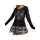 thumbnail image 2 of TRKIYQC Camisetas de Manga Larga para Mujer, Camisetas Retro con Cuello en V y Estampado Cruzado de Diamantes de Imitación TRKIYQC  moda, 2 of 8