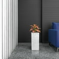 thumbnail image 4 of LeisureMod Terra Fiberstone and MGO Clay Planter, Mid-Century Modern Tall Square Planter Pot for Indoor and Outdoor (Dotted White, 24 Inch), 4 of 7