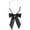 Black, variant on Women's Bow Tie Solid Color Western Ribbon Pre-Tied Bowtie Royal Blue
