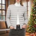 thumbnail image 4 of Arnsht Women's Quilted Lightwight Puffer Jacket, Collarless Down Jacket Coats with Pockets, Warm Jacket Winter Coat Gray XL, 4 of 7