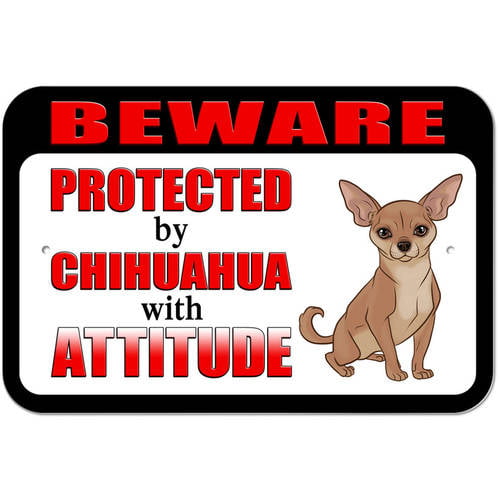 Property protected by Lhasa Apso dog with attitude metal aluminum sign 