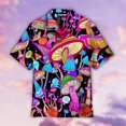 thumbnail image 5 of Camisa de manga corta con cuello abatible y botones para hombre, personalizada, de verano, con estampado 3D de setas de colores, para vacaciones, playa, 2024, 5 of 5