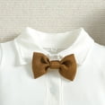 thumbnail image 5 of Godderr Four-Piece Infant Boy Formal Gentleman Clothes Outfit Baby Toddler Button down Bow-Tie Shirt Suit Vest Pants Hat Set with Detachable Suspenders, 5 of 9