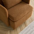 thumbnail image 6 of BSHTI Modern Accent Chair, Sherpa Upholstered Cozy Comfy Armchair, Furry Reading Chair with Slim Armrest, Fuzzy Single Club Sofa Chairs for Living room Bedroom Waiting room Office Orange, 6 of 7