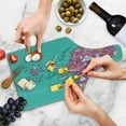 thumbnail image 4 of Ecuador Cutting Board, Republic of Ecuador Map Colorful Doodle with Main, Decorative Tempered Glass Cutting and Serving Board, in 3 Sizes, by Ambesonne, 4 of 5