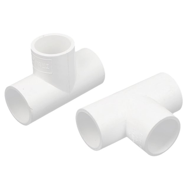 Conector de tubo de agua en forma de T de 25 mm de diámetro interno, unión de 3 vías, 2 piezas