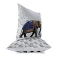 thumbnail image 2 of Elephant Flower Throw Pillow in Gray 20 x 20, 2 of 4