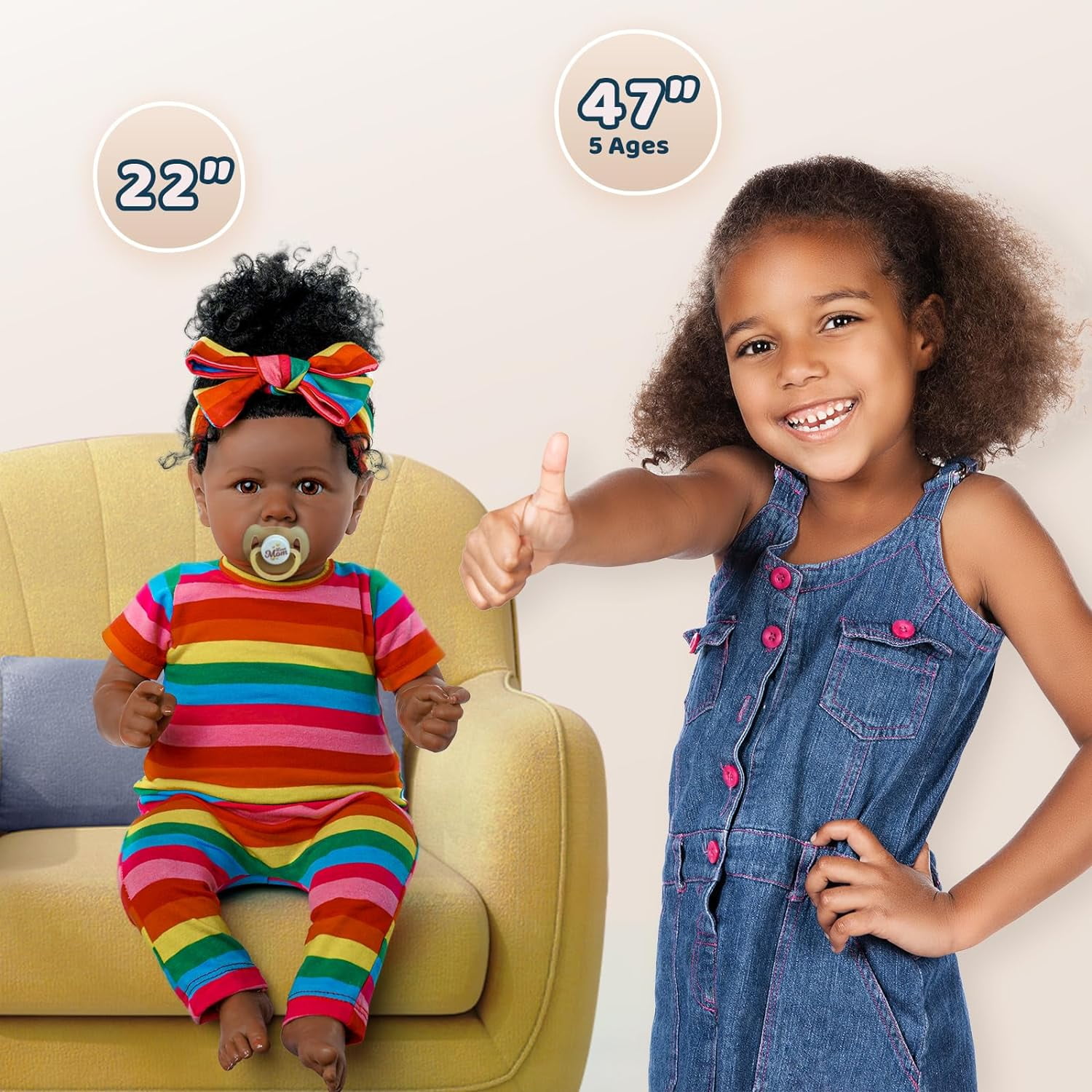 RSG Lifelike Reborn Baby Dolls 22 inch Baby Dolls Soft Cloth Body Real Life Baby Dolls with Gift Box for Kids Age 3+