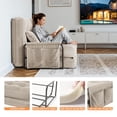 thumbnail image 6 of Gotland Double Folding Sofa Bed, Convertible Chair with Pillow with Back Support, Portable Fold Out Chair Bed Comfy Floor Sofa Lounge for Living Room Bedroom, Cream, 6 of 7
