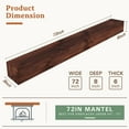 thumbnail image 2 of Fireplace Mantel, 72 in Handcrafted Mantel Shelf for Over Fireplace, Wood Mantel with Invisible Heavy Duty Wood Bracket, Wood Floating Shelves, Brown, 2 of 14