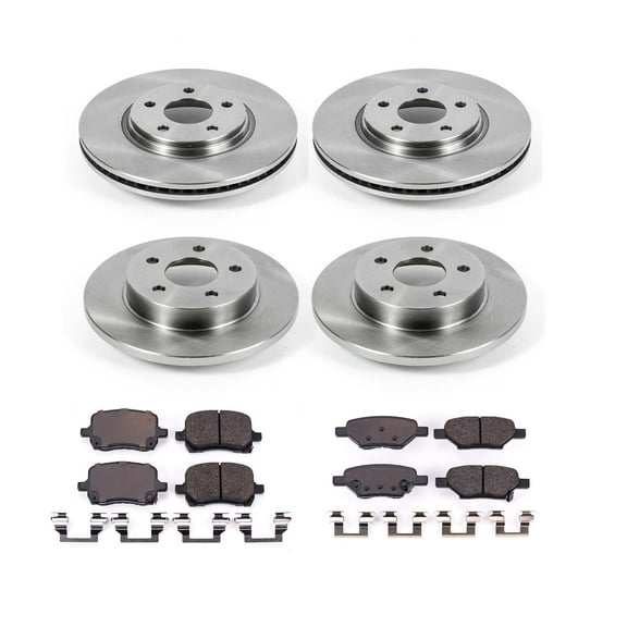 Ultimate Brakes Front and Rear Semi-Metallic Brake Pad and Rotor Kit with Hardware WM81086