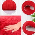 thumbnail image 6 of Soft Comfortable Plush Area Rug Round 3x3ft Red Fluffy Rugs Circle  Carpet for Bedroom Living Room Nursery Shaggy Modern Floor Mat, 6 of 7