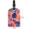 thumbnail image 6 of Square 2Pack PU Leather Palm Leaves Cruise Luggage Tag with Privacy Cover and Name ID Tag for Travel Handbags Backpacks Luggage Tags, 6 of 6