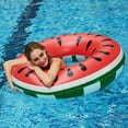 thumbnail image 3 of Flotadores de piscina de sandía para niños adultos, anillos de natación inflables, tubo flotador de piscina, tubo de natación de forma redonda, diversión en el agua, playa, 3 of 5