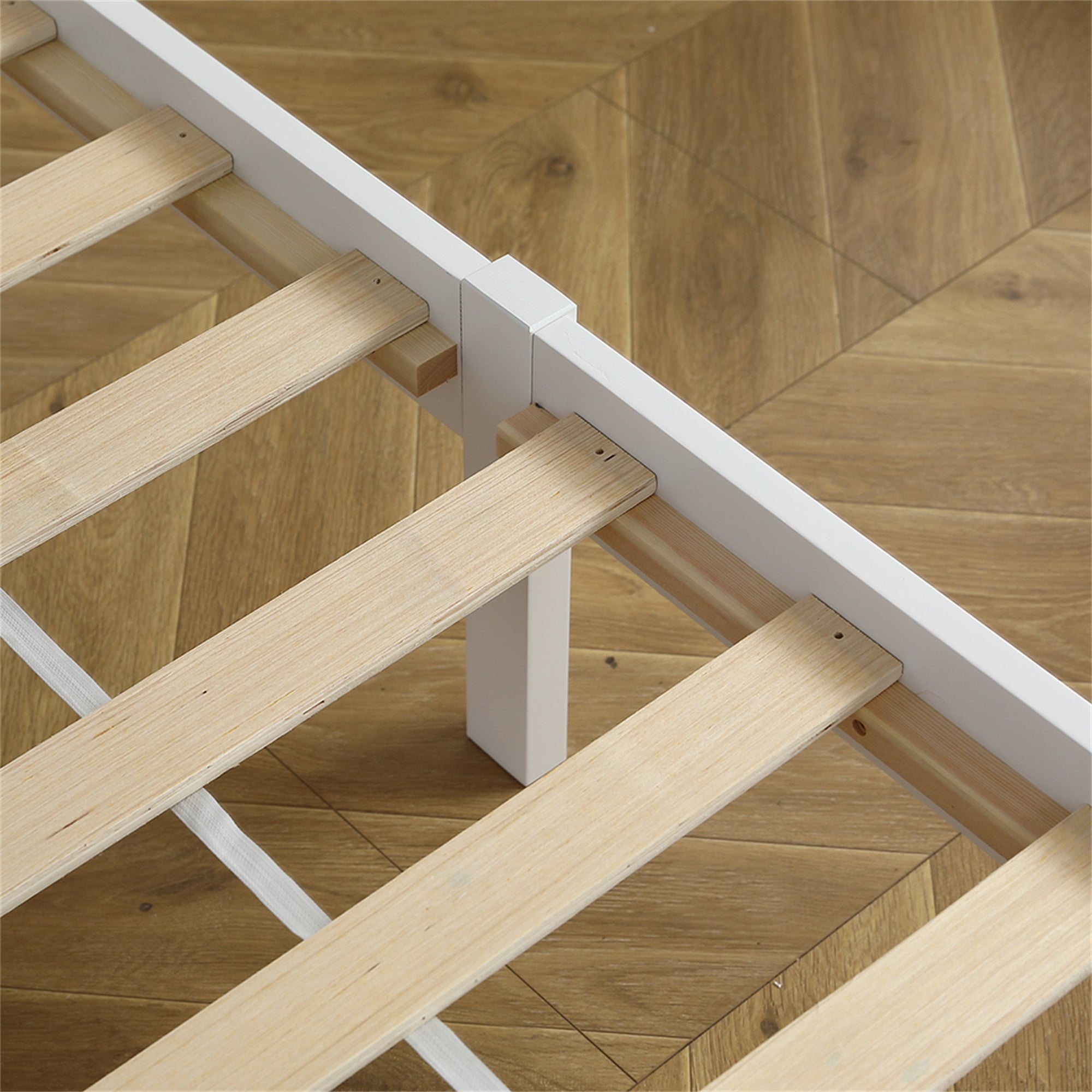 Kadyn White Bed Frame, Solid Wood Bed Frame with Headboard and Footboard, Sturdy Wooden Slats, Children's and Adult Bed Frame, Modern Bedroom Furniture with Center Support Legs Kadyn White Bed Frame, Solid Wood Bed Frame with Headboard and Footboard, Sturdy Wooden Slats, Children's and Adult Bed Frame, Modern Bedroom Furniture with Center Support Legs