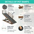 thumbnail image 4 of BRONKIGE Dog Ramp, 5 Level Adjustable Height Folding Pet Ramp for Bed, Couch,SUV-High Traction, Portable Paw Ramps for Small & Large Old Dogs & Cats,62.9" Long,Up to 32"Height, 4 of 7