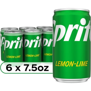 Sprite Lemon Lime Mini Soda Pop Soft Drink, 7.5 fl oz, 6 Pack Cans