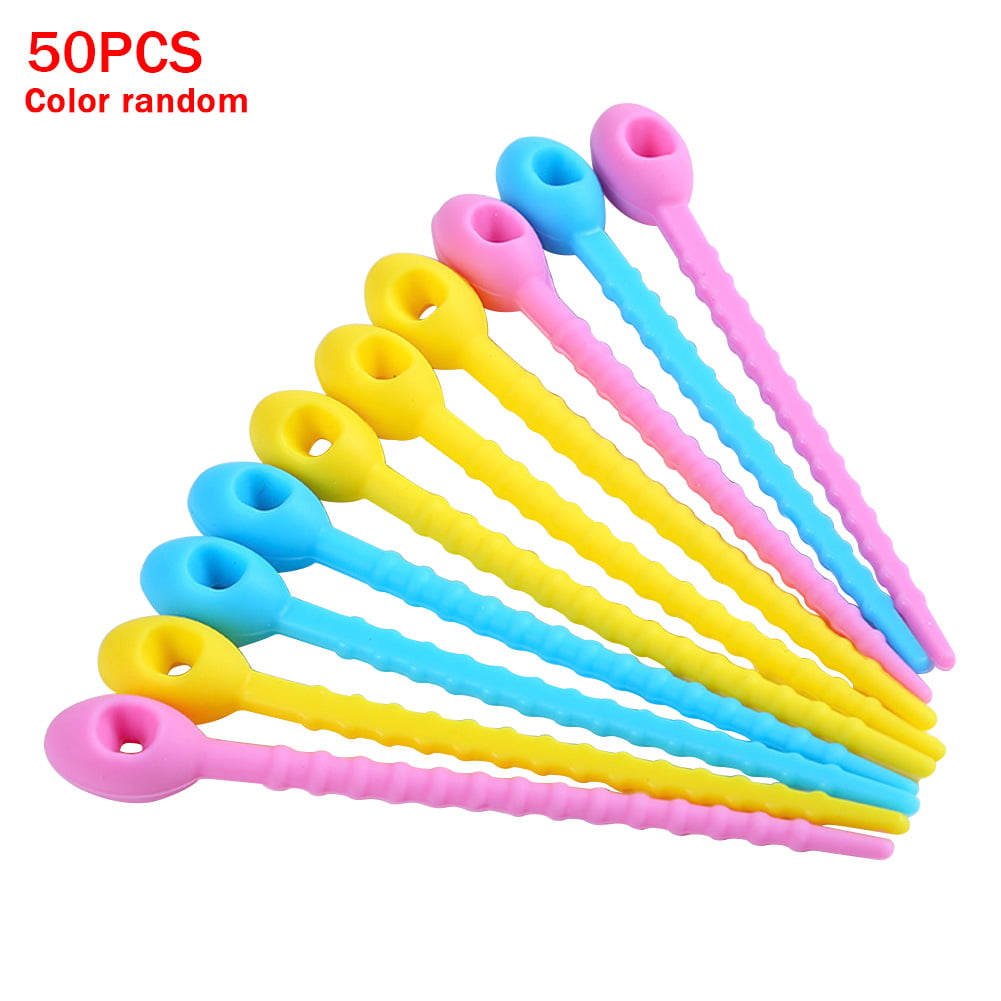 1/5/10PCS 3" 6" Reusable Silicone Rope Straps Gear Cable Twist Ties Mix Colors 