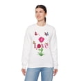 thumbnail image 2 of Unisex Floral Love Sweatshirt, Love Floral Sweatshirt, Floral Butterfly Sweatshirt, 50/50 Cotton-Poly Valentine's Day Sweatshirt 02, 2 of 56