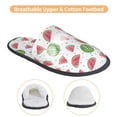 thumbnail image 3 of KLL Hand Drawn Watermelon Slippers for Women Men House Slip on Indoor Outdoor Bedroom Furry Fleece Lined Ladies Comfy Anti-Skid Rubber Hard Sole-Large, 3 of 8