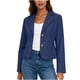 thumbnail image 3 of RKSTN Women's Cropped Blazer Oversized Lapel Single Breasted Button Blazer Business Suit Jacket Top Womens Casual Solid Plus Size Turndown Collar Lightweight Loose Comfy Long Sleeve Office Blazer, 3 of 10