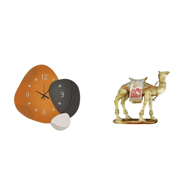 Reloj de pared,Reloj de pared moderno,reloj decorativo de pared,Figura de escritorio,Figura de camello,decoración moderna,regalo para inauguración de casa,Estatua de animal de resina,pieza de