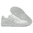 thumbnail image 5 of Men's Low-Cut White Sneakers Premium Leather Rubber Sole, 5 of 6