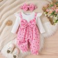 thumbnail image 2 of TAmten 3 Month Baby Girl Clothes Newborn Baby Girl Fall Clothes Corduroy Floral Bow Onesie Jumpsuits Ruffle Long Sleeve Outfit Infant Cute Romper(Pink,6-9 Months), 2 of 8