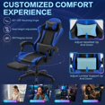 thumbnail image 5 of BUPPLEE Ergonomic Adjustable PVC Game Desk Chair, 360° Swivel & 90°-135° Recline, Height Adjustable Office Chair for Home, Red, Blue, Black, White, 5 of 11