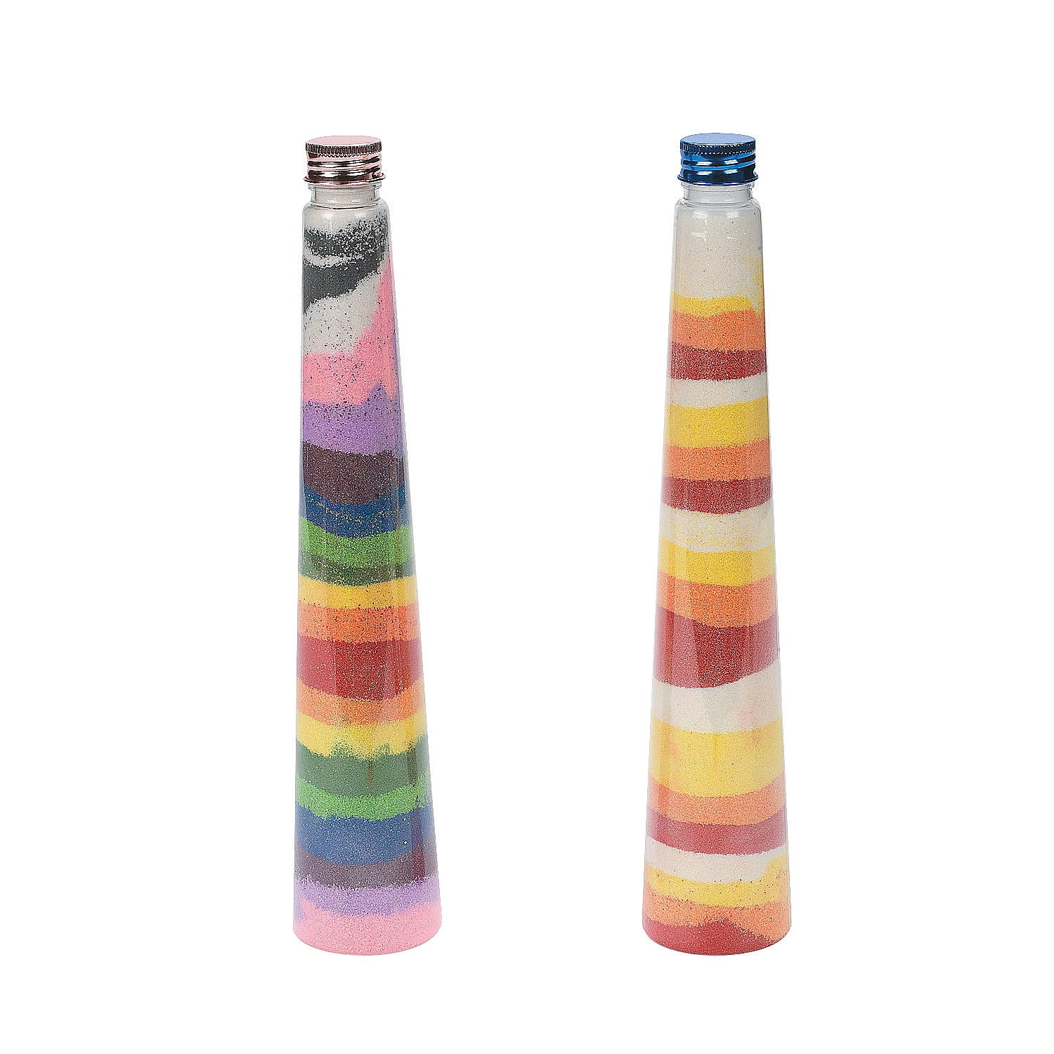 Fun Express - Triangular Cone Sand Art Bottles (1dz) - Craft Supplies