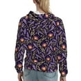 thumbnail image 7 of Daiia Lavender Flowers Pattern Women's Fashion Hoodies & Sweatshirts with Kangaroo Pocket Hooded Sweatshirt with Eye-catching Drawstrings-Medium, 7 of 7