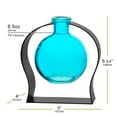 thumbnail image 2 of Couronne Company Ball Recycled Glass Vase and Arched Metal Stand, Aphrodite Bud Vase,  Aqua Blue, 1 Piece, 2 of 5