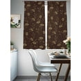 thumbnail image 4 of Brown Floral Sheer Curtains 63 Inch Length 2 Panels Set Window Treatments, Vintage Spring Botanical Flowers Rod Pocket Semi Curtains for Living Room/Bedroom/Kitchen Décor, 104"W x 63"L, 4 of 7