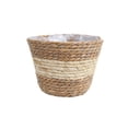 thumbnail image 1 of Natural Woven Rattan Planter Basket for Succulents - Large Mouth Home Decor with Stylish Bulrush Design, 1 of 4