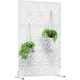 thumbnail image 3 of Metal Privacy Screen for Outdoor Freestanding Privacy Screens, White Patio Metal Fence Panels with Stand, Portable Screens for Outside Deck Balcony Garden and Indoor, 72" H x 44", 3 of 7