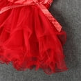 thumbnail image 7 of Mercatoo Toddler Kids Girls Christmas Dress Outfit Baby Girl Santa Long Sleeve 𝐑uffle Layered Princess Tulle Dress Adorable Dress, 7 of 7
