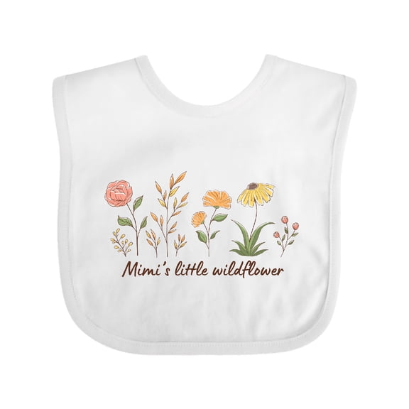 Inktastic Mimi's Little Wildflower Boys or Girls Baby Bib